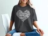 Marching Band Heart Word Cloud T-Shirt thumbnail 1