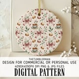 Digital Pattern, Digital Bundle, Macarons, Bows, Tea Cup, Floral, Seamless Pattern, Digital Paper, Scrapbooking, Fabric Design, Commercial thumbnail 3