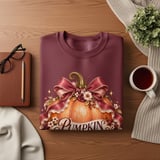 Pumpkin Mama Sweatshirt Coquette Fall Hoodie Vintage Autumn Mama Tote Bag Floral Pumpkin Shirt Cute Cottagecore Mom Thanksgiving Gift thumbnail 15