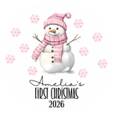 Pink Snowman Baby First Christmas Digital thumbnail 4