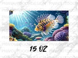 Vibrant Coral Reef Ocean Mug Wrap Digital Design 11oz 15oz Sublimation, Underwater Scene Marine Life Coffee Cup PNG Download thumbnail 14