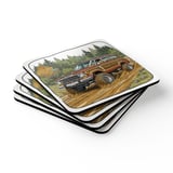 Grand Wagoneer Corkwood Coaster Set, The Waggy Car Coasters, Off Road, Petralla Shop, Classic SUV Art, Car Lover Gift, Drink Coasters thumbnail 2