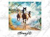 Horses Tumbler Wrap, Beach Tumbler Design, 20oz Skinny Tumbler, Seamless Tumbler Wrap, Animal Tumbler, Ocean Tumbler Design thumbnail 4