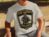 US Army Soldier T-Shirt | Military Veteran Gift | Patriotic Apparel | Ready Reliable Resilient Army Strong Tee for Heroes & Families thumbnail 6