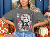 Queen of Hearts Shirt, Pink Western Graphic Tee, Retro Country Glam Comfort Colors T-Shirt thumbnail 4