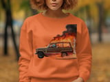 Grand Wagoneer T Shirt, Skeleton Driver, Car On Fire Tee, Automotive Enthusiast Gift, Hot Rod Tee Shirt, Car Lover Apparel, Burning Car thumbnail 5