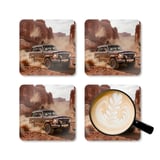 Grand Wagoneer Corkwood Coaster Set, The Waggy Car Coasters, Retro Car Art, Car Lover Gift, Drink Coasters, Man Cave Decor thumbnail 5