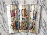 Namast'ay in Bed Tumbler Sublimation PNG Digital Download, Cozy Boho Shabby Chic Scrapbook 20oz Straight Tapered Design File thumbnail 2
