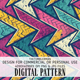 Digital Geometric Pattern, Digital Fabric Pattern, Grunge Pattern, Triangle Pattern, Arrows Pattern, Digital Bundle Pattern thumbnail 1