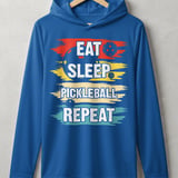 Pickleball Sport-Tek Performance Hood, Eat Sleep Pickleball Repeat Retro Graphic, Lightweight Hoodie thumbnail 3