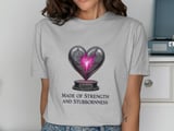 Cancer fighting t-shirt, Strength TShirt, Stubbornness Shirt, Heart Design, Fighter Tee, Cancer Awareness, Support Gift, Survivor Shirt thumbnail 2