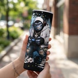 20oz Skinny Tumbler with Straw, Gorilla Gamer Tumbler, Gaming Cup, Video Game Gift for Boys and Teens thumbnail 2