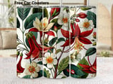 Seamless Botanical Tumbler Wrap PNG Digital Download for 20oz Skinny Sublimation, Vintage Floral Design File thumbnail 1