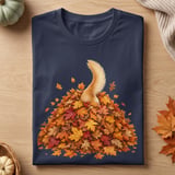 Dog in Autumn Leaf Pile Tee thumbnail 3