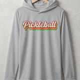 Pickleball Sport-Tek Performance Hood, Pickleball 70s Vintage Retro Striped Script, Lightweight Hoodie thumbnail 6
