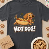 Wiener Dog Hot Dog! Cartoon T-Shirt thumbnail 1