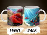 Vibrant Ocean Clownfish Mug Sublimation Wrap Digital Download, Under the Sea Coral Reef 11oz 15oz Design thumbnail 4