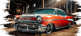 Classic Car 40oz Tumbler Sublimation Design, Vintage 1957 Chevy Barn Rustic Tumbler Wrap Digital PNG File, Distressed Seamless thumbnail 14