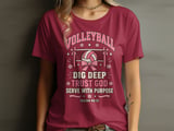 Dig Deep Trust God Volleyball Tee thumbnail 3