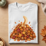 Dog in Autumn Leaf Pile Tee thumbnail 13