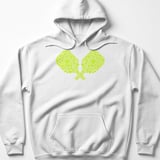 Pickleball Gildan Fleece Hoodie, Crossed Neon Pickleballs Paddle Graphic, Court Pullover thumbnail 7
