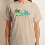 On Vacation Shirt, Tropical Palm Tree Beach T-Shirt, Summer Travel Tee, Getaway Holiday Gift for Her, Family Trip T-Shirts thumbnail 1
