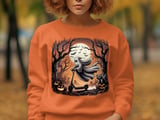 Ghost on Scooter T-Shirt, Halloween Tee, Funny Ghost Shirt, Spooky Season, Cute Halloween Gift, Racoon Halloween, Pumpkin Halloween thumbnail 2