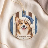 Corgi Christmas Ornament 2026, Cute Dog Holiday Tree Decor, Blue Santa Hat Corgi Mom Gift, Custom Pet Keepsake for Dog Lovers thumbnail 5