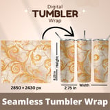 Golden Swirls Tumbler Design, Digital Paper, Floral Background, Junk Journal, Scrapbooking, Printable Tumbler Png, Watercolor Flower thumbnail 7