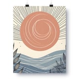 Abstract Sun Posters, Ocean Waves Posters, Botanical Art Posters, Modern Art Posters, Living Room Posters, Boho Style Art Posters thumbnail 5