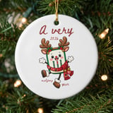 Mahjong Christmas Ornament 2026, Cute Mahjong Reindeer Holiday Tree Decor, Game Night Player Keepsake, Festive Mahjong Tile Lover Gift thumbnail 1