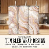 20 oz Skinny Tumbler Wrap, Geode Sublimation Design, Straight and Tapered, Pink Gold Marble Tumbler Digital Download, Tumbler Design thumbnail 1