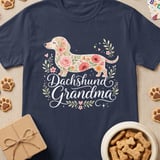 Floral Dachshund Grandma Tee thumbnail 3