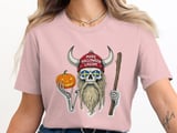 Swedish American Halloween Sweatshirt and T-shirts, Viking Skull Sweatshirt, Halloween Costume, Sweden Flag Eyes, Spooky Season Apparel thumbnail 2