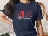 Emergency Department T-Shirt: Red, White Text, Nurse Healthcare Uniform Top thumbnail 4