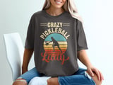 Pickleball Comfort Colors Shirt, Crazy Pickleball Lady, Vintage Graphic Tee thumbnail 3
