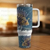 Lionfish 40oz Tumbler Wrap Digital, Seamless Ocean Life Sublimation Design, Coral Reef Tumbler PNG File, Aquatic Wildlife Download thumbnail 4