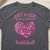 Pickleball Sport-Tek Performance Tee, Just a Girl Who Loves Pickleball, Court Apparel thumbnail 8