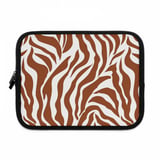 Earthy Taupe Zebra Print Laptop Sleeve, Boho Abstract Laptop Case, Minimalist Tech Accessory Pouch, Trendy iPad Bag for Her thumbnail 2