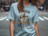 Chosen & Loved Western Christian T-Shirt | Boho Cowgirl Faith Tee, Rustic Cross Scripture 1 Peter 2:9 Top thumbnail 6
