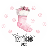 Baby First Christmas Stocking Digital Art thumbnail 4