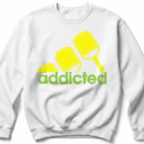 Pickleball Gildan Crewneck Sweatshirt, Addicted, Court Warm Up Layer for Passionate Players thumbnail 2