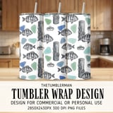 Digital Pattern, Fish Crab Sea Glass Wood, Marine Life Print, Digital Bundle, Seamless Pattern, Fabric Design, Sublimation Design thumbnail 2