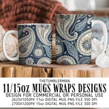 Elegant Indigo Paisley Digital Design Size Bundle Png thumbnail 4