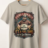 Funny Dad Bod T-Shirt, Love Machine Fuel Tank Tee, Beer Belly Joke Shirt, Husband Gift, Father's Day, Mechanic & Biker Style Shirt thumbnail 5