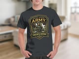 United States Army T-Shirt, Veteran Military Tee, Patriotic Soldier Gift, Army Strong, This We'll Defend Eagle Star Graphic Print Shirt thumbnail 3