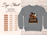 Sailing Halloween Witch At The Helm Crewneck Sweatshirts Nautical Ocean Ship Wheel Graphic thumbnail 6