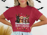 Meowy Christmas Kittens Standard T-Shirts Holiday Cats In Santa Hats Reindeer Antlers Graphic thumbnail 2
