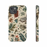 Botanical iPhone Case: Open Books, Leaves, Mushrooms, Nature Inspired, Unique thumbnail 4