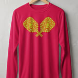 Pickleball Sport-Tek Long Sleeve Tee, Neon Yellow Crossed Pickleball Paddles Graphic, Sun Shield Shirt thumbnail 8